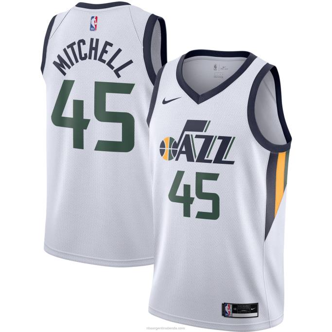 NBA 0F6D7322 camiseta utah jazz donovan mitchell nike blanca swingman