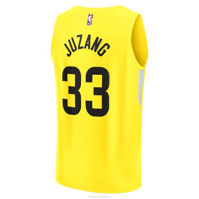 NBA 0F6D7869 utah jazz johnny juzang camiseta amarilla de réplica de jugador fast break