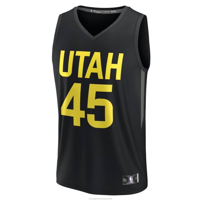NBA 0F6D7882 camiseta réplica de jugador de utah jazz donovan mitchell negra fast break