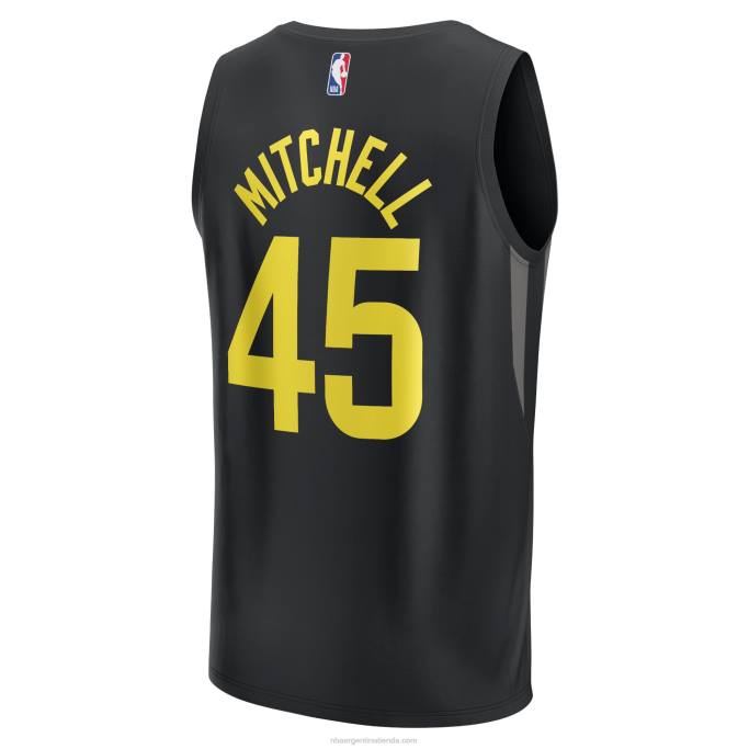 NBA 0F6D7882 camiseta réplica de jugador de utah jazz donovan mitchell negra fast break