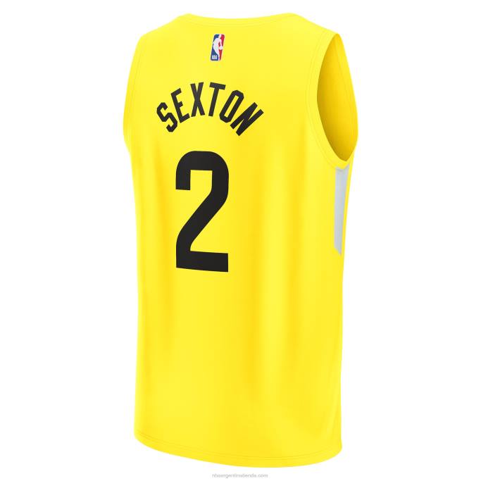 NBA 0F6D8545 utah jazz collin sexton amarillo fast break replica jugador jersey