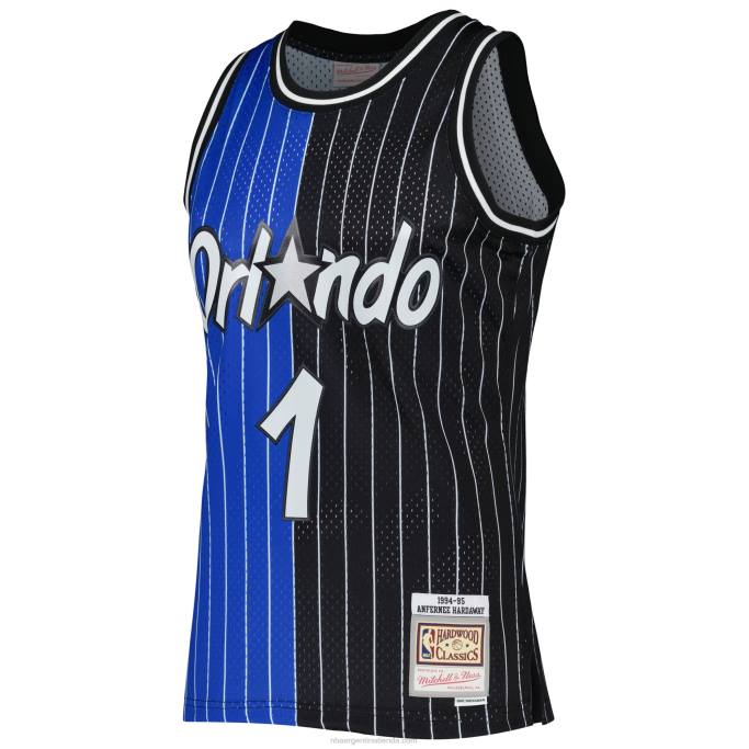 NBA 0F6D1832 Camiseta orlando magic penny hardaway mitchell & ness azul/negro hardwood classics split swingman