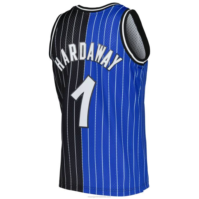 NBA 0F6D1832 Camiseta orlando magic penny hardaway mitchell & ness azul/negro hardwood classics split swingman
