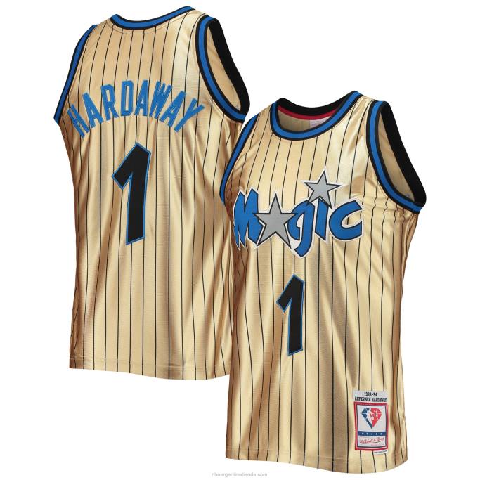 NBA 0F6D2011 orlando magic penny hardaway oro 75 aniversario 1993-94 hardwood classics swingman jersey