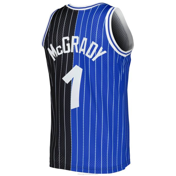 NBA 0F6D2534 Camiseta orlando magic tracy mcgrady azul/negro hardwood classics split swingman