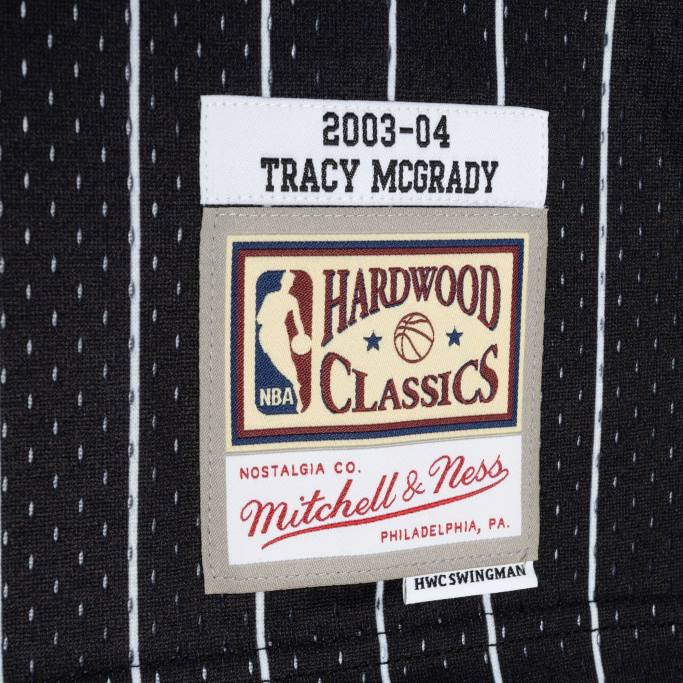 NBA 0F6D2534 Camiseta orlando magic tracy mcgrady azul/negro hardwood classics split swingman