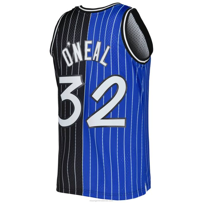 NBA 0F6D298 orlando magic shaquille o'neal mitchell & ness azul/negro hardwood classics split swingman jersey