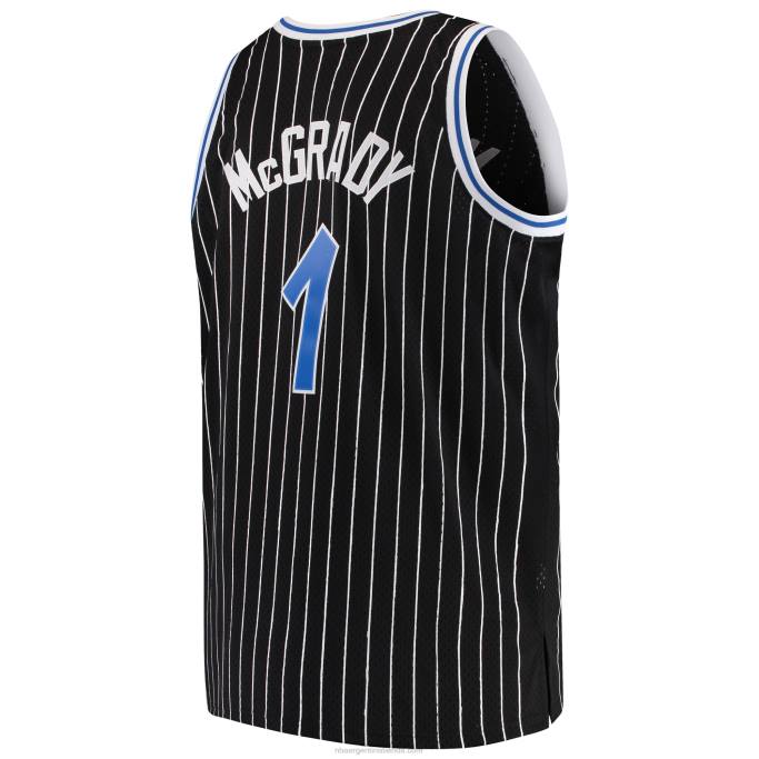 NBA 0F6D3457 orlando magic tracy mcgrady mitchell & ness negro grande y alto clásico de madera dura swingman jersey