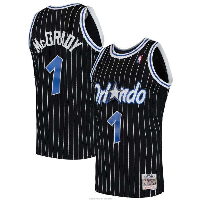 NBA 0F6D371 orlando magic tracy mcgrady mitchell & ness negro hardwood classics swingman jersey