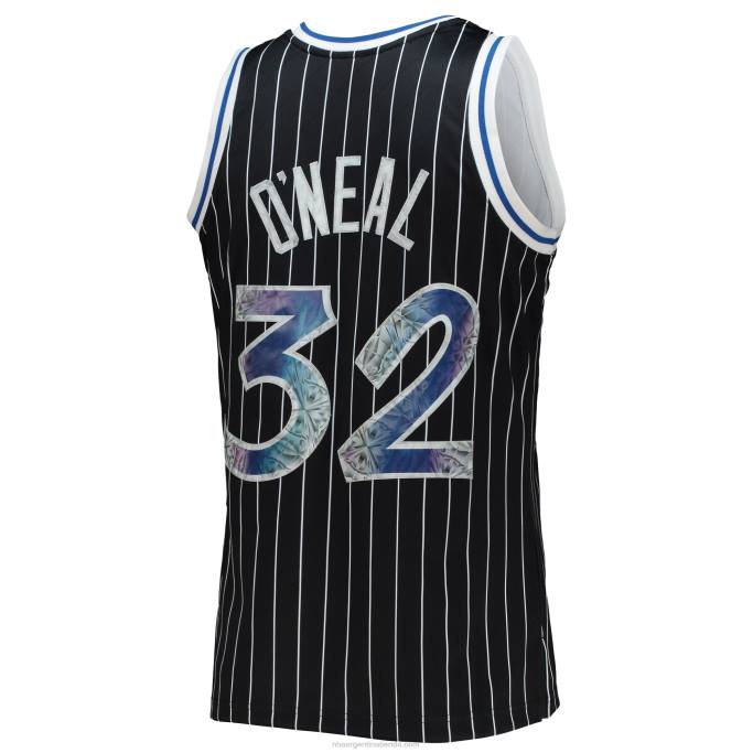 NBA 0F6D5025 orlando magic shaquille o'neal black hardwood classics 75th aniversario diamante swingman jersey