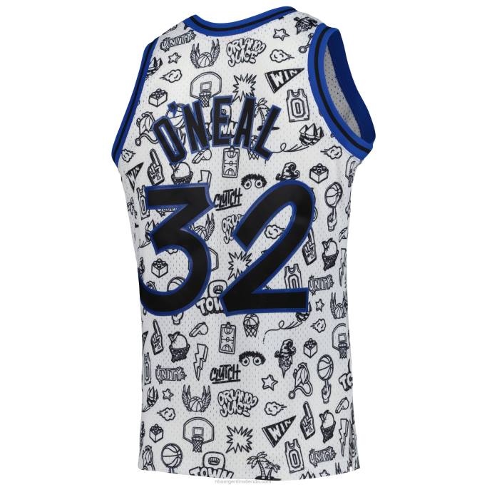 NBA 0F6D5823 orlando magia shaquille o'neal mitchell ness blancas madera dura clásicos garabatos alero jugador