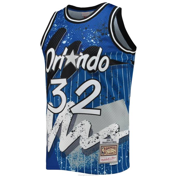 NBA 0F6D6249 orlando magic shaquille o'neal mitchell & ness blue hardwood classics hyper hoops swingman jersey