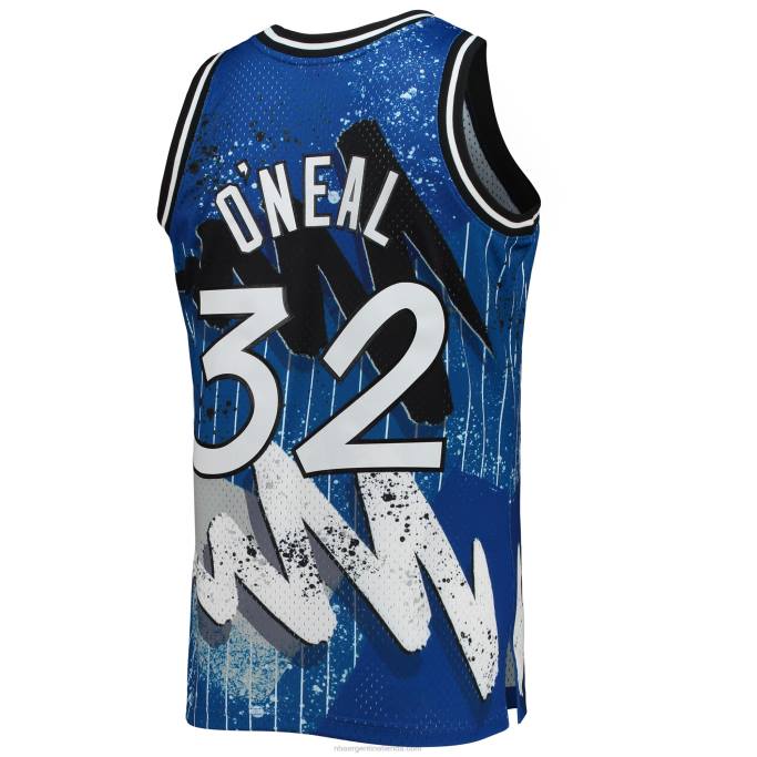 NBA 0F6D6249 orlando magic shaquille o'neal mitchell & ness blue hardwood classics hyper hoops swingman jersey
