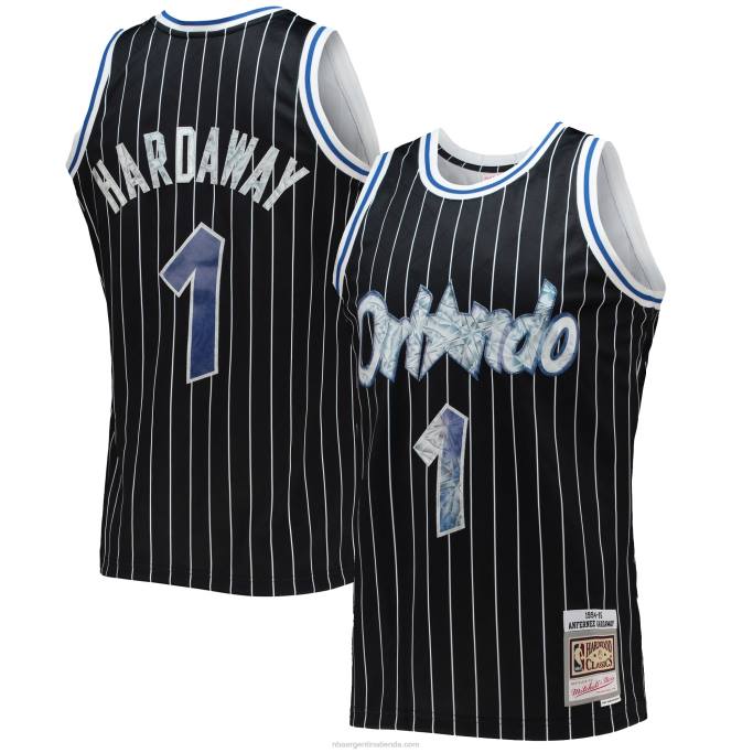 NBA 0F6D6311 orlando magic penny hardaway black hardwood classics 75th aniversario diamante swingman jersey