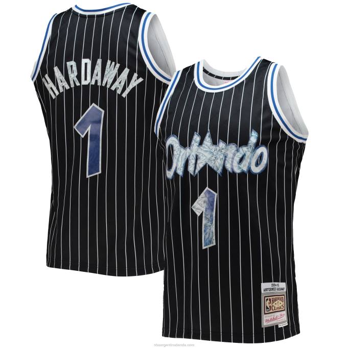 NBA 0F6D6311 orlando magic penny hardaway black hardwood classics 75th aniversario diamante swingman jersey