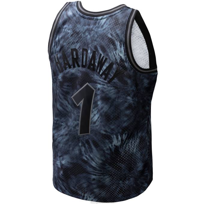 NBA 0F6D7324 orlando magic penny hardaway mitchell & ness black hardwood classics 1984-85 camiseta tie-dye swingman