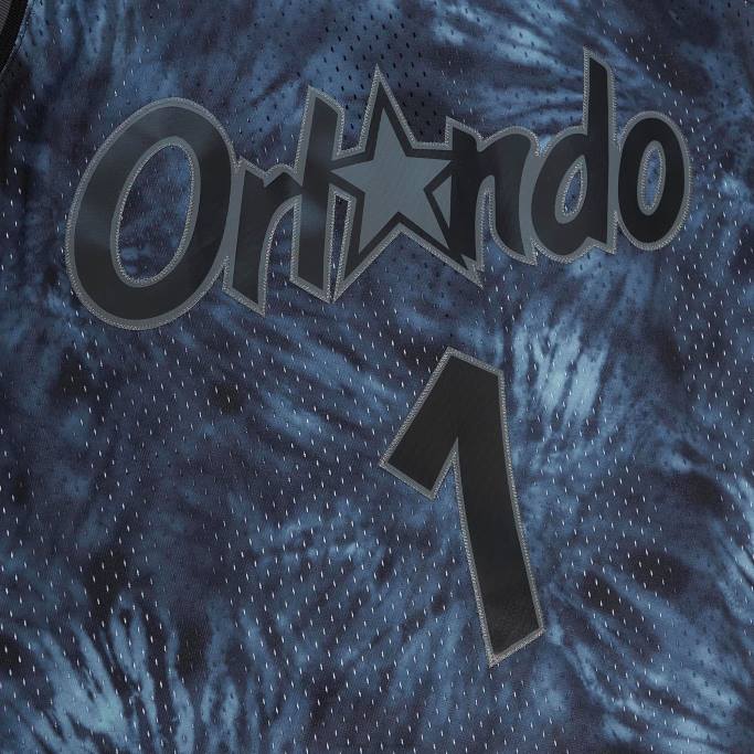 NBA 0F6D7324 orlando magic penny hardaway mitchell & ness black hardwood classics 1984-85 camiseta tie-dye swingman