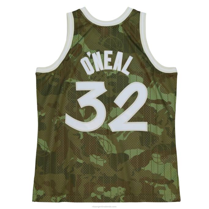NBA 0F6D7997 orlando magic shaquille o'neal mitchell & ness camo hardwood classics ghost green swingman jersey