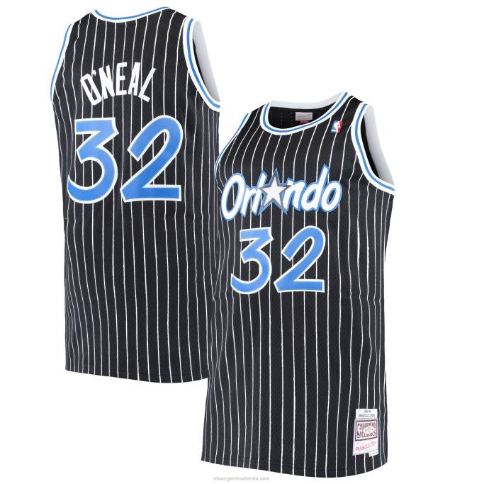 NBA 0F6D894 orlando magic shaquille o'neal mitchell & ness negro grande y alto clásico de madera dura jersey