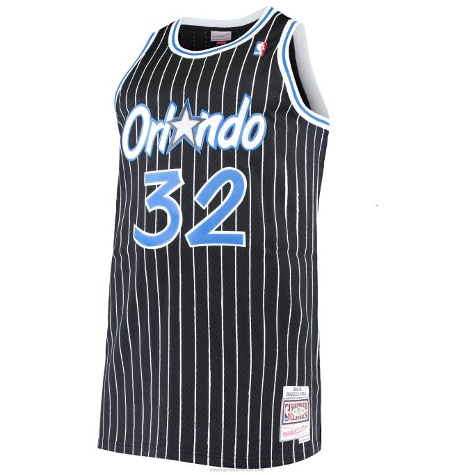 NBA 0F6D894 orlando magic shaquille o'neal mitchell & ness negro grande y alto clásico de madera dura jersey