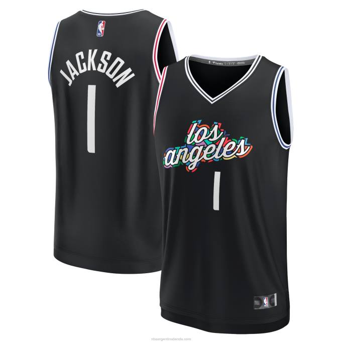 NBA 0F6D1509 la clippers reggie jackson negro fastbreak jersey