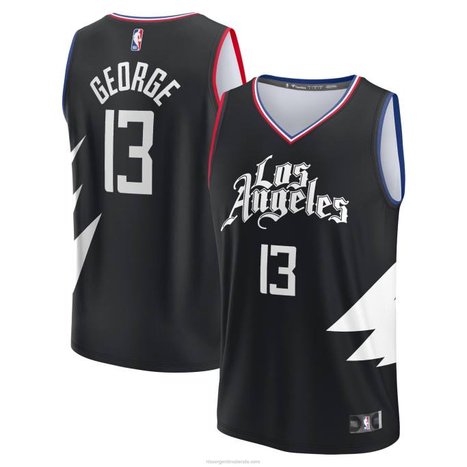 NBA 0F6D1623 camiseta réplica de la clippers paul george negra fast break
