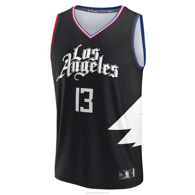 NBA 0F6D1623 camiseta réplica de la clippers paul george negra fast break