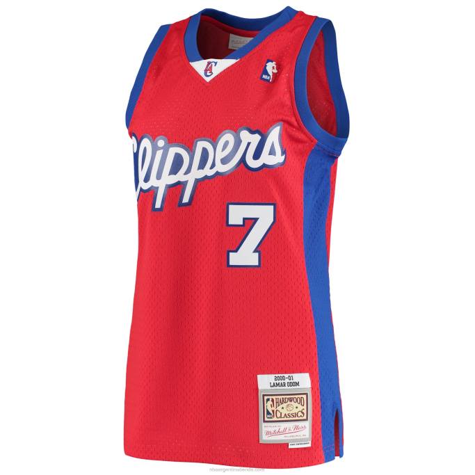 NBA 0F6D2148 la clippers lamar odom mitchell & ness rojo hardwood classics swingman jersey