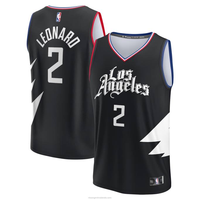 NBA 0F6D3015 camiseta réplica de la clippers kawhi leonard negro fast break