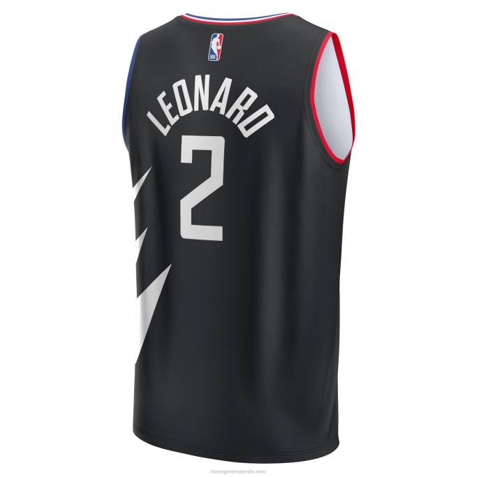 NBA 0F6D3015 camiseta réplica de la clippers kawhi leonard negro fast break