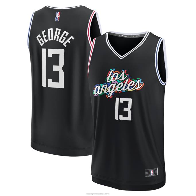 NBA 0F6D354 la clippers paul george negro fastbreak camiseta