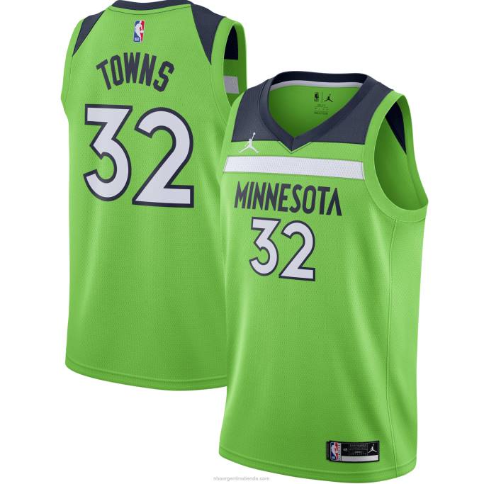 NBA 0F6D11478 minnesota timberwolves karl-anthony towns jordan marca verde swingman jersey