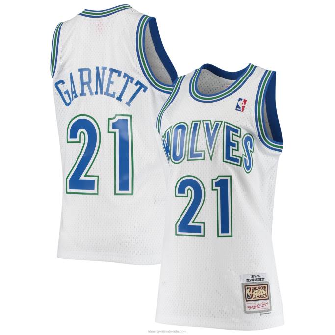 NBA 0F6D1156 minnesota timberwolves kevin garnett mitchell & ness white hardwood classics swingman jersey
