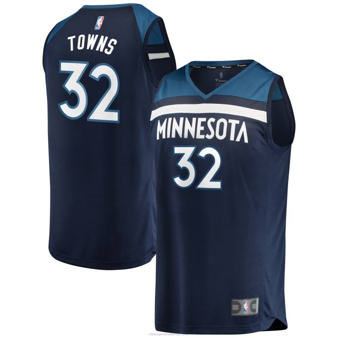 NBA 0F6D1585 minnesota timberwolves karl-anthony towns azul marino fast break réplica jugador jersey
