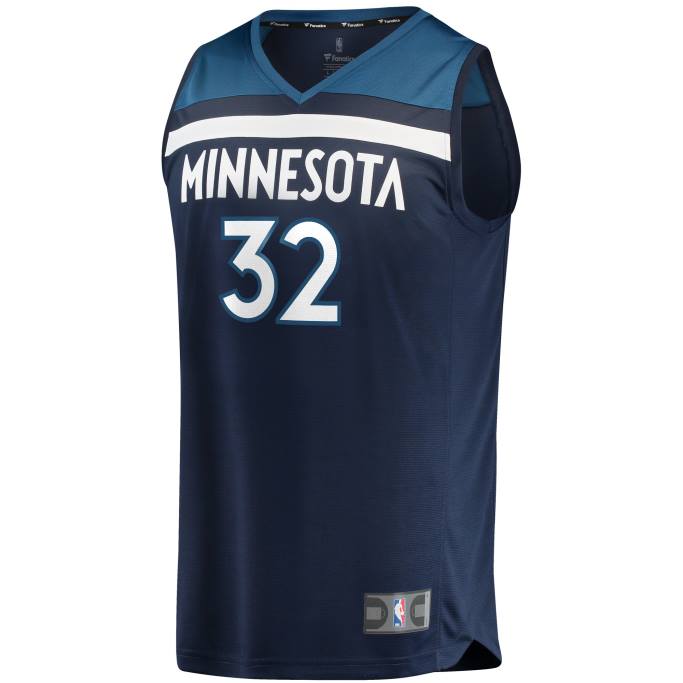 NBA 0F6D1585 minnesota timberwolves karl-anthony towns azul marino fast break réplica jugador jersey