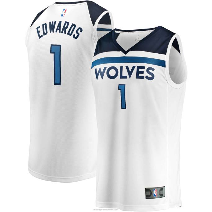 NBA 0F6D219 minnesota timberwolves anthony edwards blanco fast break replica jersey