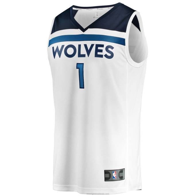 NBA 0F6D219 minnesota timberwolves anthony edwards blanco fast break replica jersey