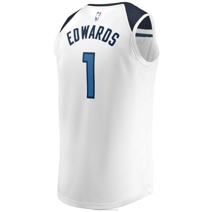 NBA 0F6D219 minnesota timberwolves anthony edwards blanco fast break replica jersey