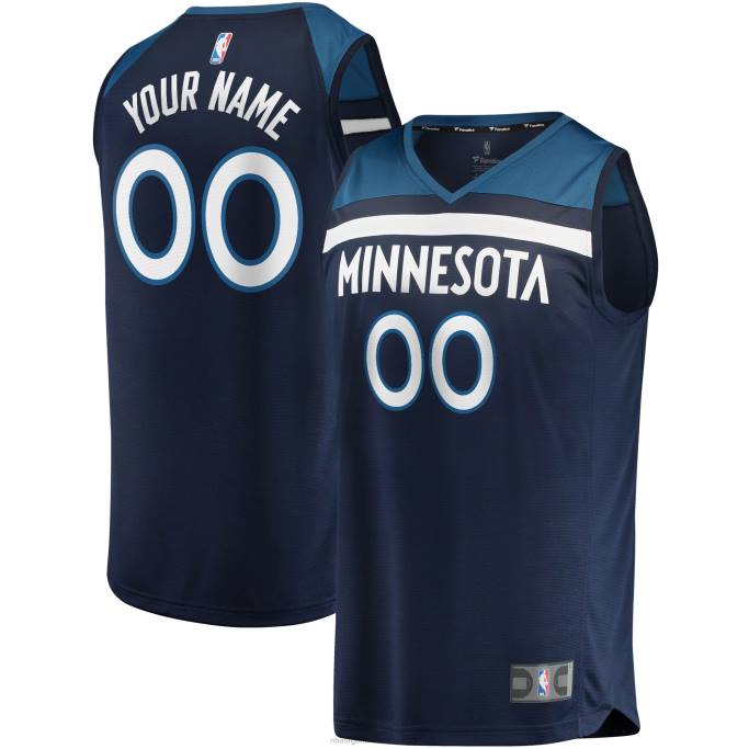 NBA 0F6D2490 minnesota timberwolves azul marino fast break réplica personalizada jersey