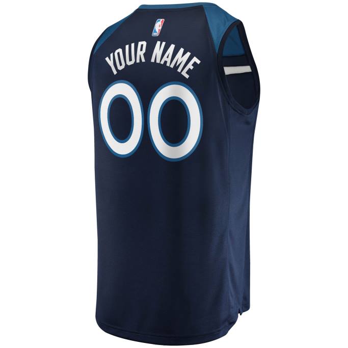 NBA 0F6D2490 minnesota timberwolves azul marino fast break réplica personalizada jersey