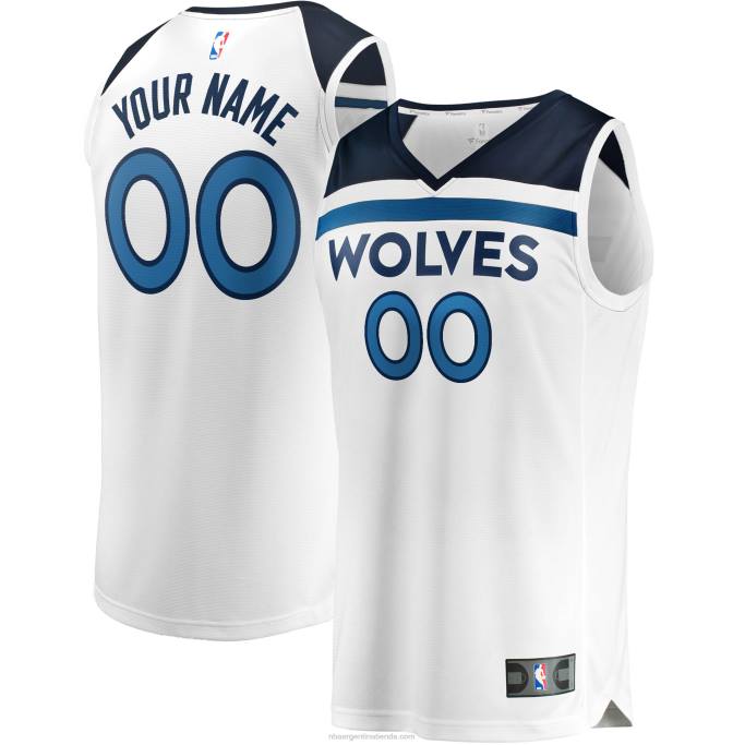 NBA 0F6D2530 minnesota timberwolves blanco fast break personalizado réplica jersey