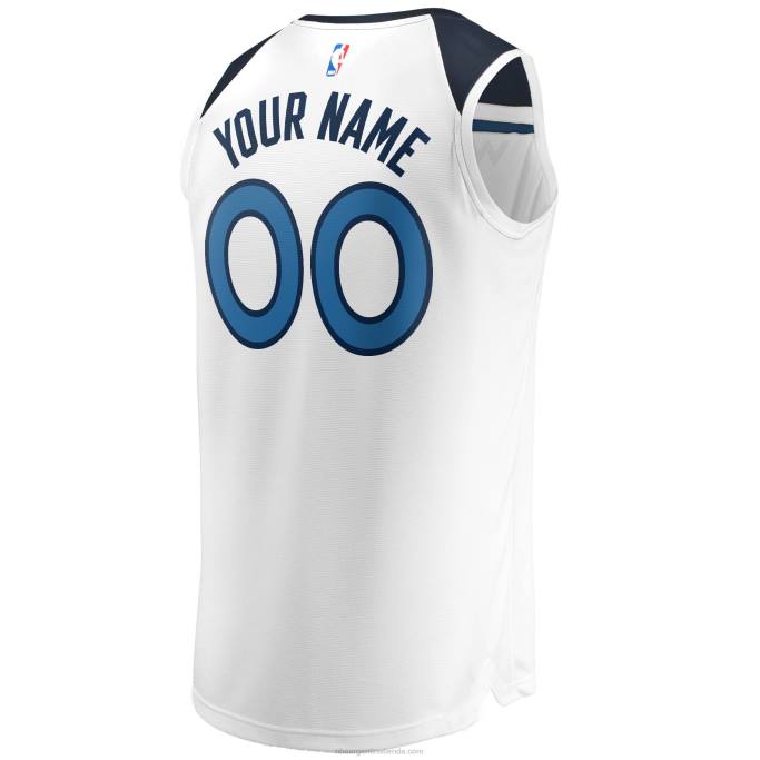 NBA 0F6D2530 minnesota timberwolves blanco fast break personalizado réplica jersey