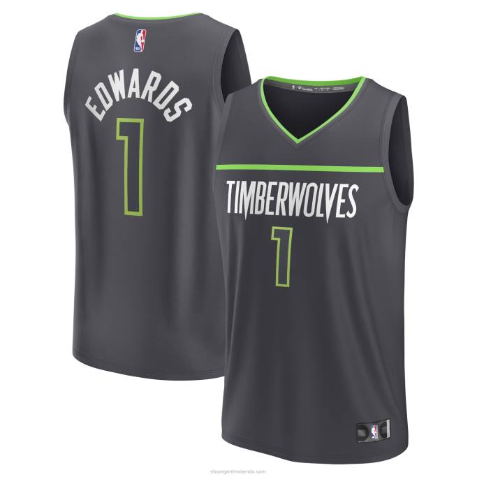 NBA 0F6D281 réplica de camiseta anthracite anthracite de los lobos de los minnesota timberwolves anthony edwards