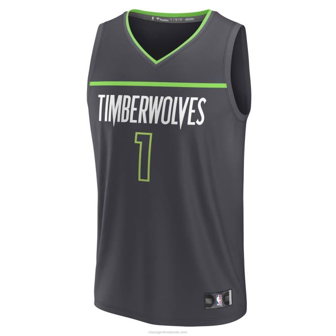 NBA 0F6D281 réplica de camiseta anthracite anthracite de los lobos de los minnesota timberwolves anthony edwards
