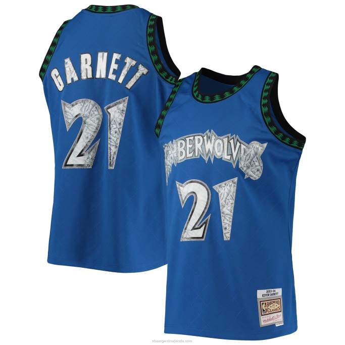 NBA 0F6D2888 minnesota timberwolves kevin garnett blue hardwood classics 75 aniversario diamante swingman jersey