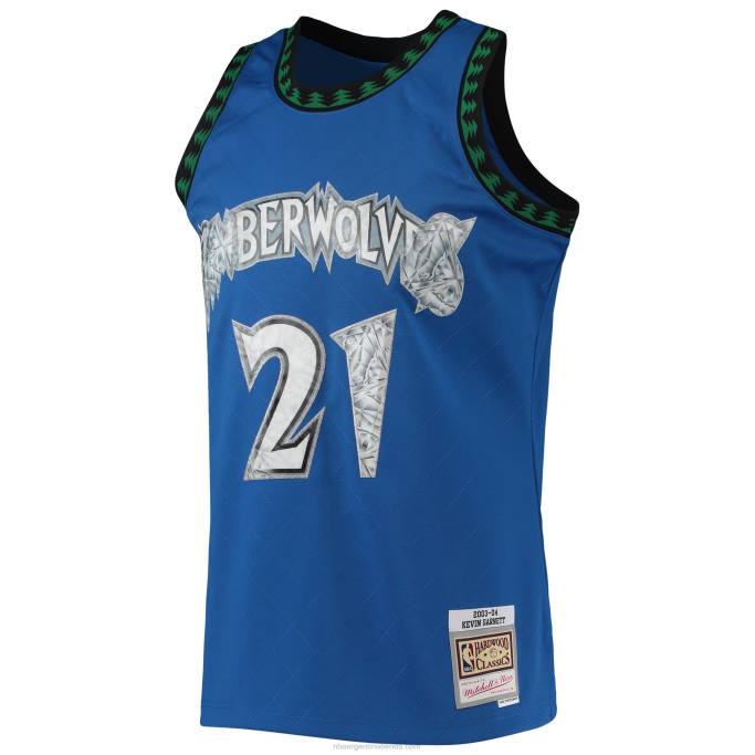 NBA 0F6D2888 minnesota timberwolves kevin garnett blue hardwood classics 75 aniversario diamante swingman jersey