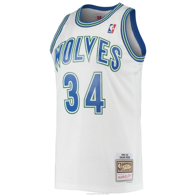 NBA 0F6D2999 minnesota timberwolves isaiah rider mitchell & ness white hardwood classics swingman jersey
