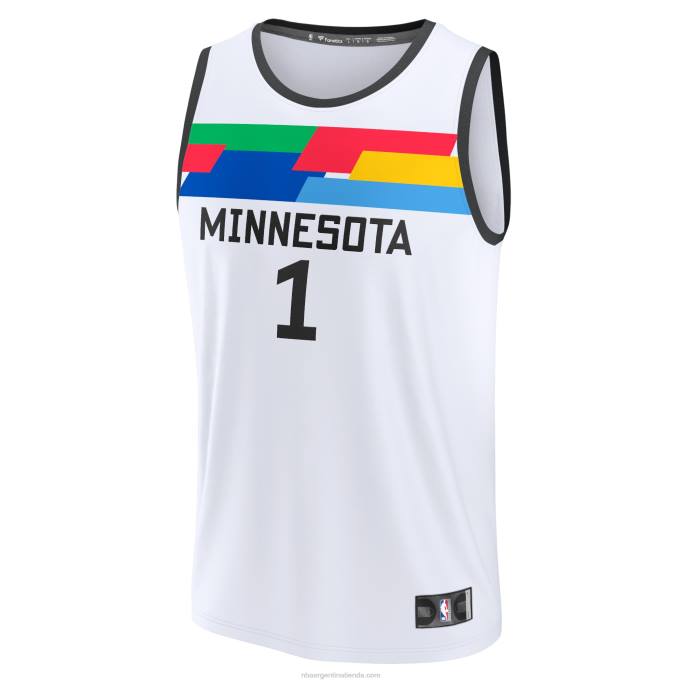 NBA 0F6D4330 Minnesota Timberwolves anthony edwards blanco fastbreak jersey