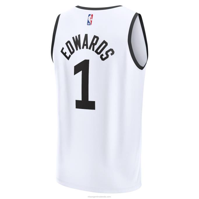 NBA 0F6D4330 Minnesota Timberwolves anthony edwards blanco fastbreak jersey