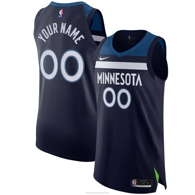 NBA 0F6D4830 minnesota timberwolves nike azul marino auténtica camiseta personalizada